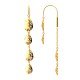 Double Petal Spiral Chain American Diamond Gold Earring