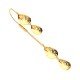 Double Petal Spiral Chain American Diamond Gold Earring