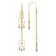 Spiral Long Drop Pearl Gold Hook Earring