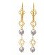 Floral Pearl Hook Gold Earring