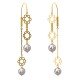 Floral Pearl Hook Gold Earring