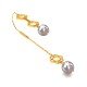 Floral Pearl Hook Gold Earring