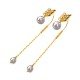 Leaf Shaped American Diamond Pearl Earring