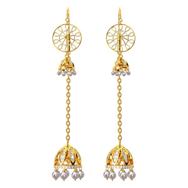Mughal Long Chain Earring Mughal Long Chain Earring