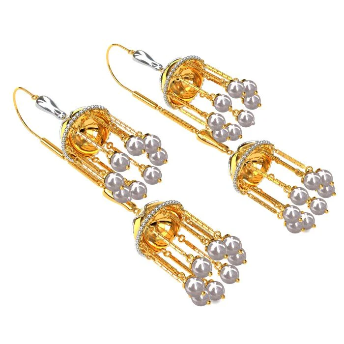 Buy Sleek Sui Dhaga Gold Danglers Earrings Online from Vaibhav Jewellers