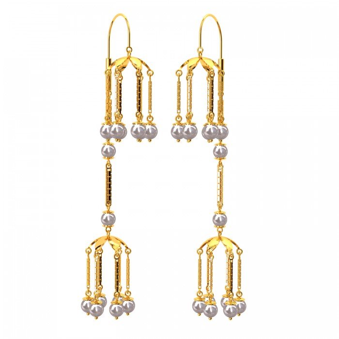 Double Jhumka Pearl Earrings