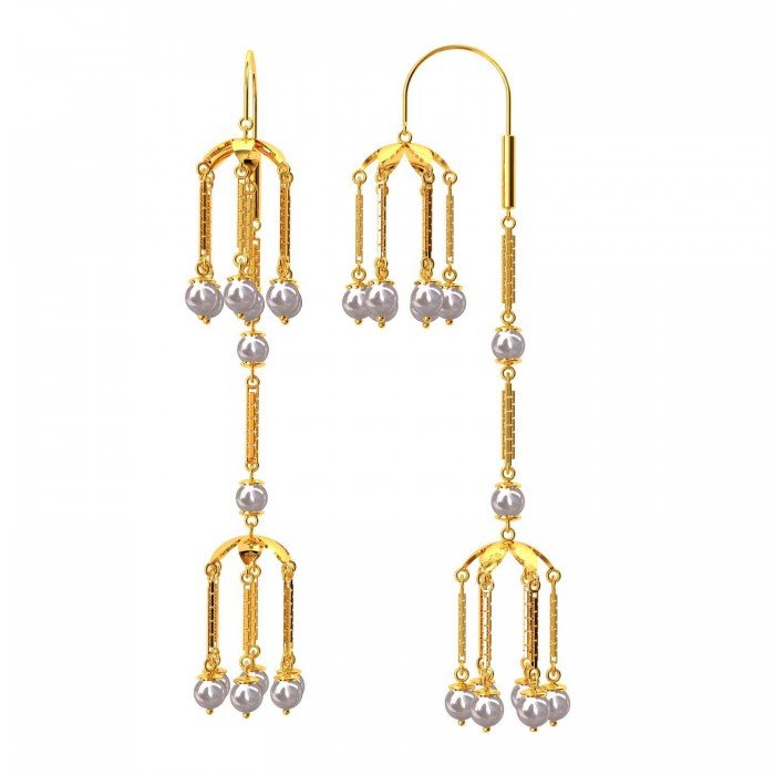 Double Jhumka Pearl Earrings