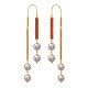 Bold Ruby Pearl Gold Hoop Earring