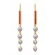 Bold Ruby Pearl Gold Hoop Earring