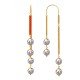 Bold Ruby Pearl Gold Hoop Earring