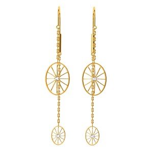 Double Wheel Long Hoop American Diamond Chain