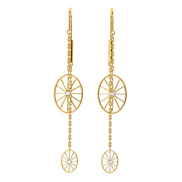Double Wheel Long Hoop American Diamond Chain Double Wheel Long Hoop American Diamond Chain