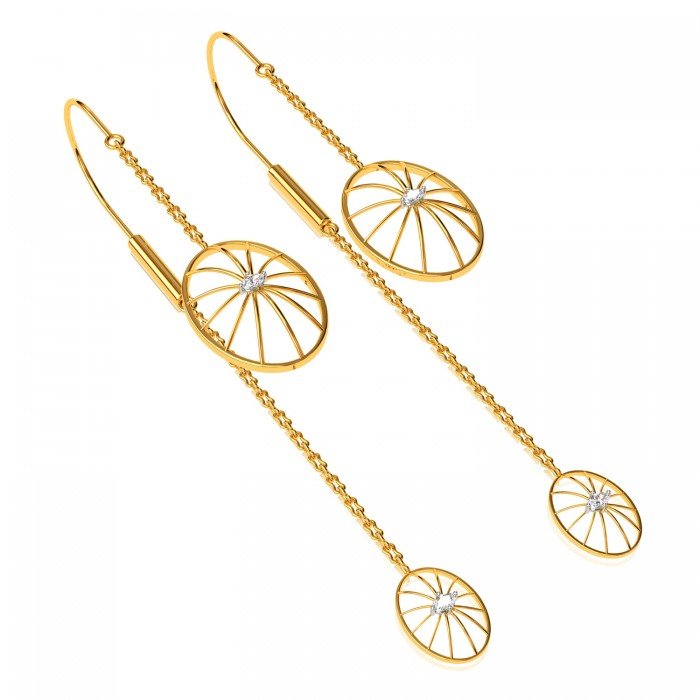 Double Wheel Long Hoop American Diamond Chain