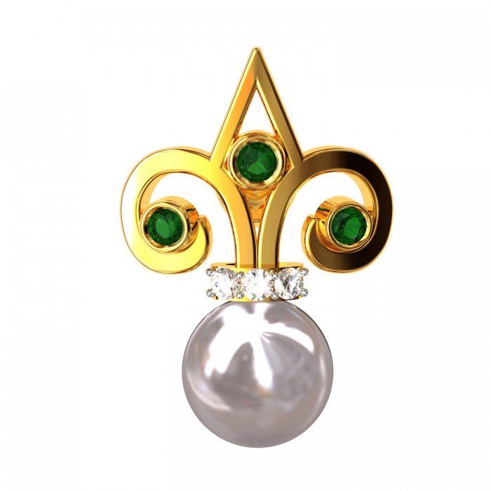 American Diamond Stud Pearl Earring