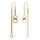 Amulet Long Hoop Ruby Gold Chain Earring