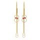 Amulet Long Hoop Ruby Gold Chain Earring