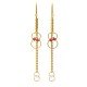 Amulet Long Hoop Ruby Gold Chain Earring