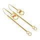Amulet Long Hoop Ruby Gold Chain Earring