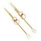 Amulet Long Hoop Ruby Gold Chain Earring