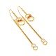 Amulet Long Hoop Ruby Gold Chain Earring
