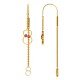 Amulet Long Hoop Ruby Gold Chain Earring