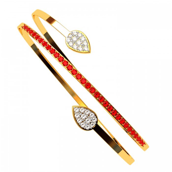 Ruby Diamond Cross Bracelet