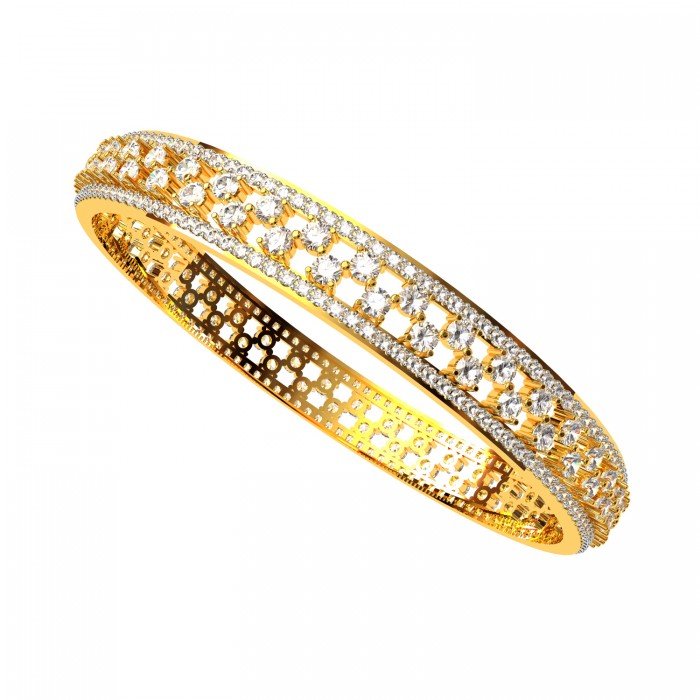 Zig Zag Solitaire Bangle