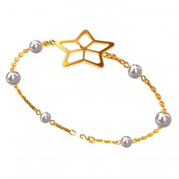 Star Pearl Charm Bracelet