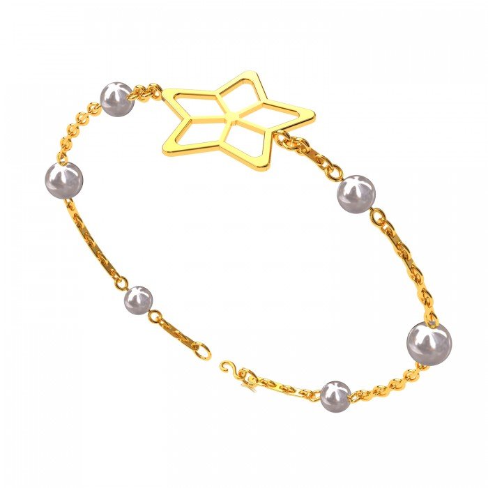 Star Pearl Charm Bracelet