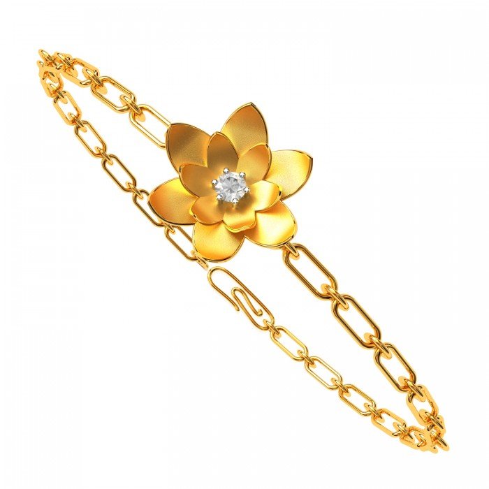 Lotus Gold Diamond Bracelet