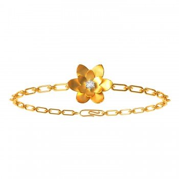 Lotus Gold Diamond Bracelet