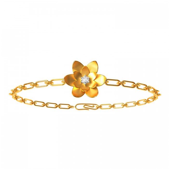 Lotus Gold Diamond Bracelet