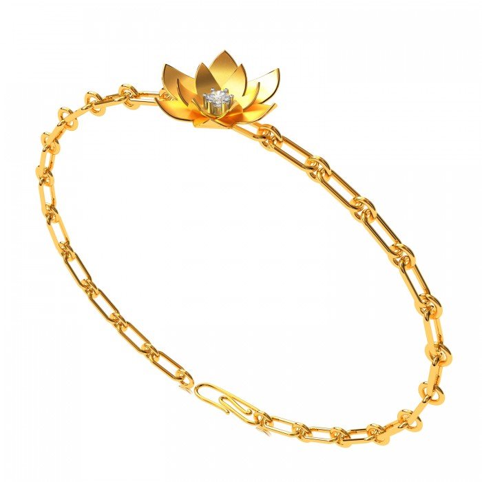 Lotus Gold Diamond Bracelet