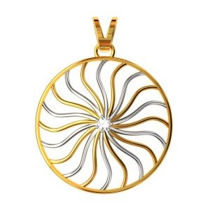 Round American Diamond Spiral Pendant