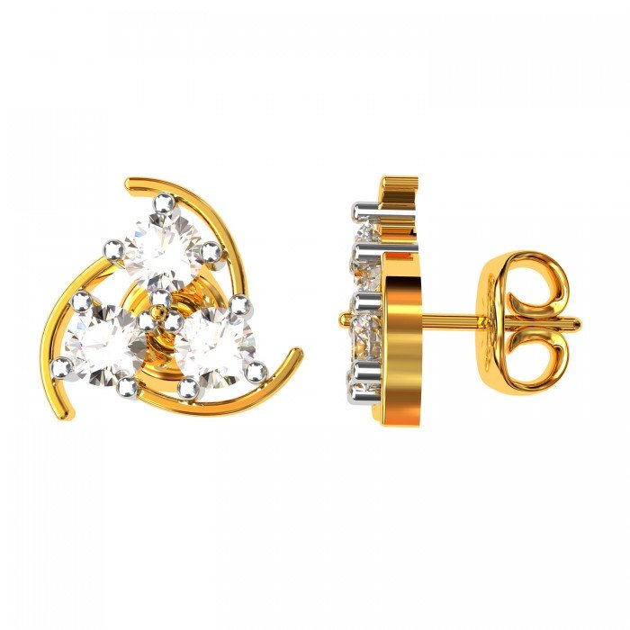 Three Stone American Diamond Earring