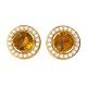 Citrine American Diamond Solitaire Earring