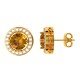 Citrine American Diamond Solitaire Earring