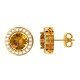 Citrine American Diamond Solitaire Earring