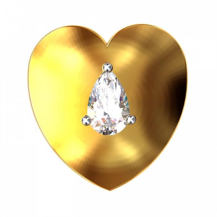 Gold Heart Earring