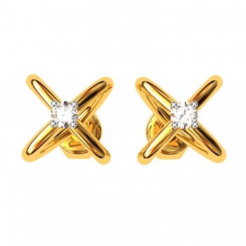 Fashion American Diamond Gold Earring
