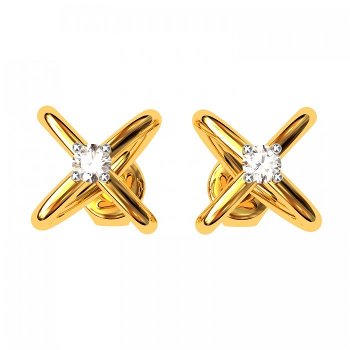 Fashion American Diamond Gold Earring