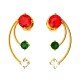 Tri Color Gemstone Earring