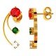 Tri Color Gemstone Earring