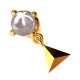 Pyramid Gold Pearl Stud