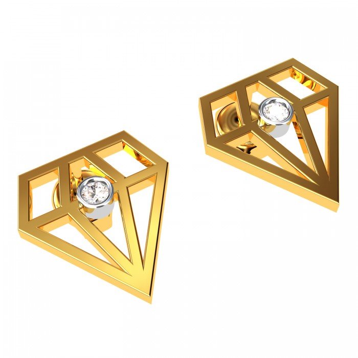 Lozenge Gold Earring