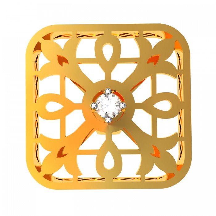 Gold Square American Diamond Earring