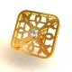 Gold Square American Diamond Earring