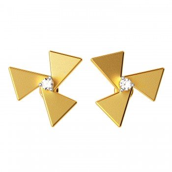 American Diamond Gold Earrings
