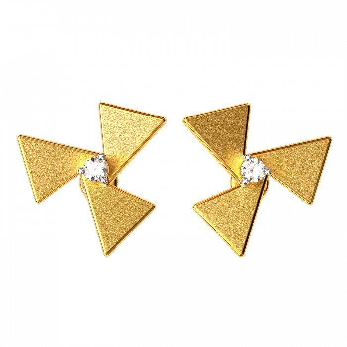 American Diamond Gold Earrings