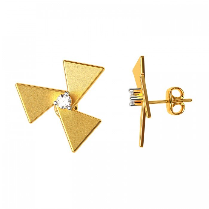 American Diamond Gold Earrings